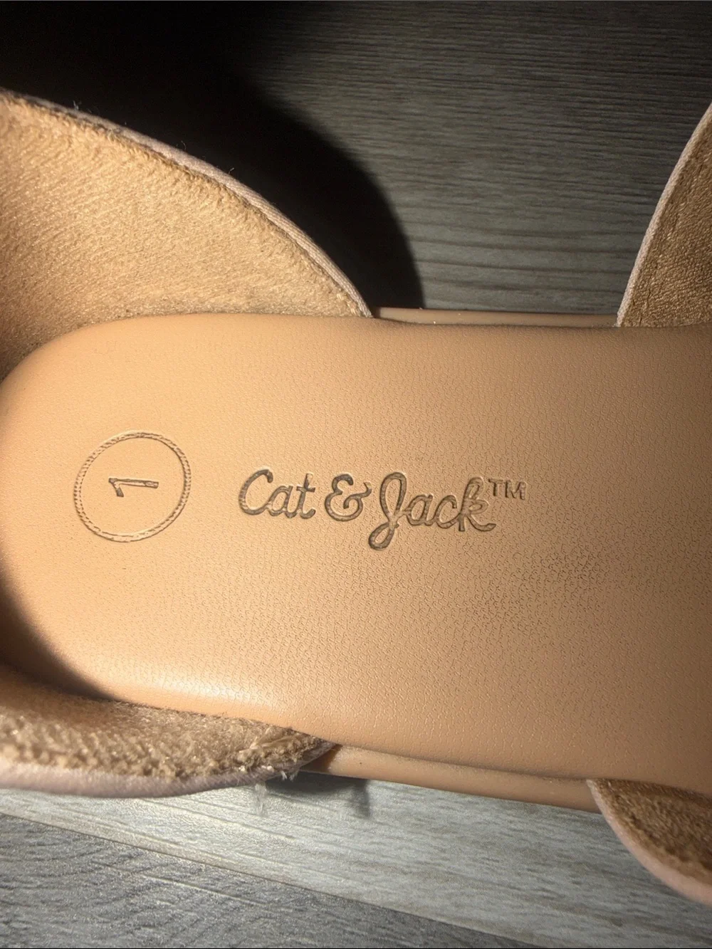 Cat & Jack Blush Jeweled Back-Zip Sandals